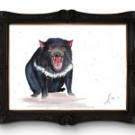 Ink Painting of a Tasmanian Devil