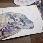 photo of painting of Komodo Dragon