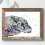 Mockup of Komodo Dragon Painting "Emissary of the Primordial"