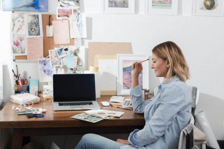 beautiful-female-working-art-studio