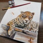 Jaguar: "Lethal Leisure" - Ink & Inktense on Paper, 9x12in, 2025