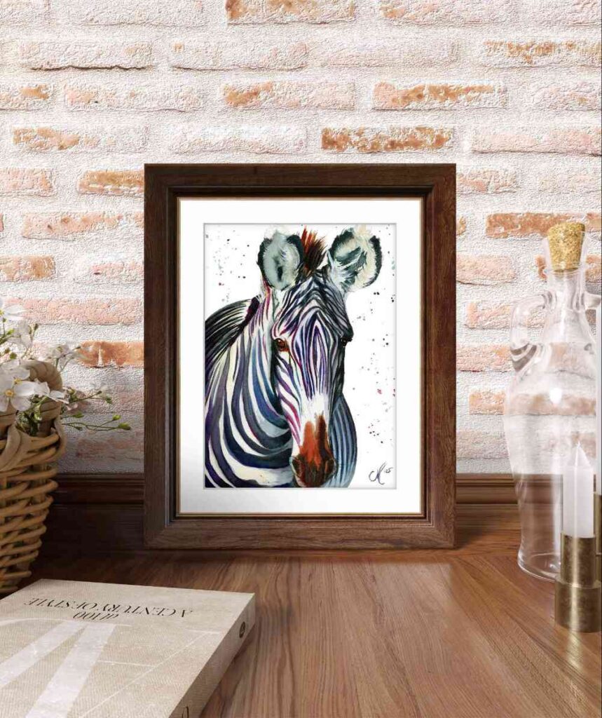 Grevy's Zebra: "Stripes of Resilience" - Ink & Inktense on Paper, 2025