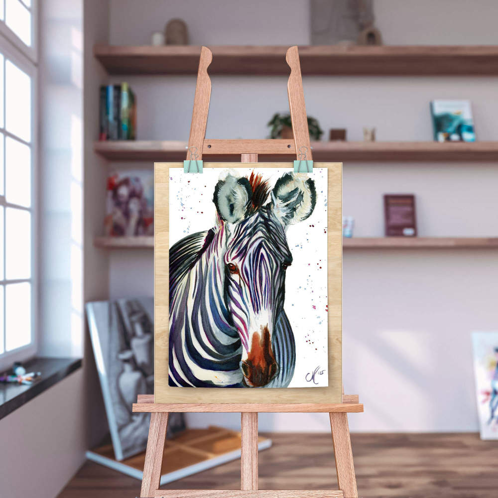 Grevy's Zebra: "Stripes of Resilience" - Ink & Inktense on Paper, 2025