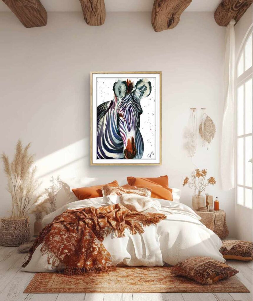 Grevy's Zebra: "Stripes of Resilience" - Ink & Inktense on Paper, 2025