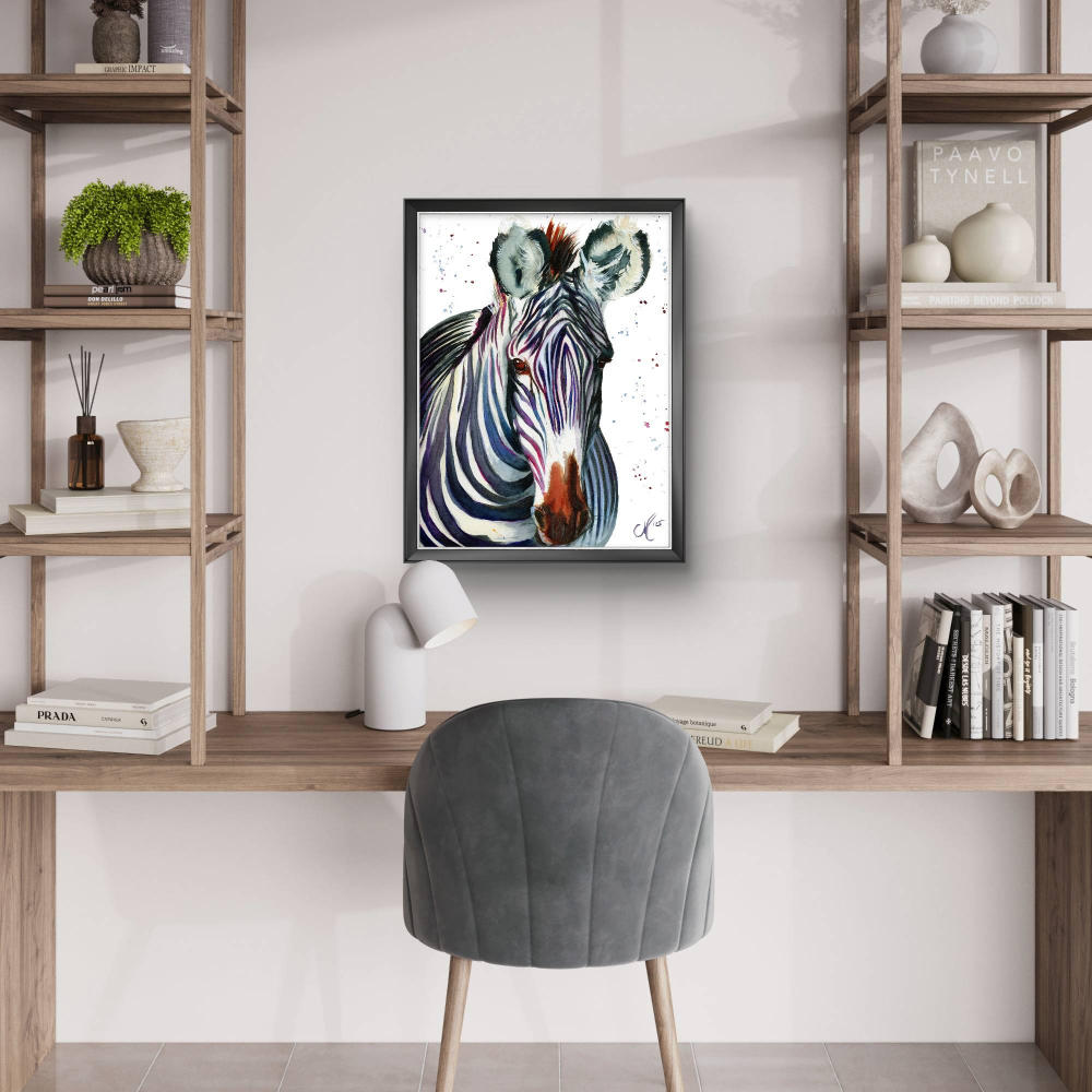 Grevy's Zebra: "Stripes of Resilience" - Ink & Inktense on Paper, 2025