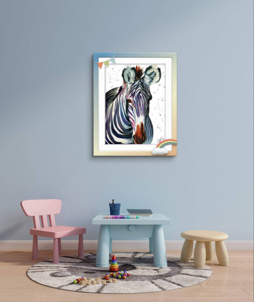 Grevy's Zebra: "Stripes of Resilience" - Ink & Inktense on Paper, 2025