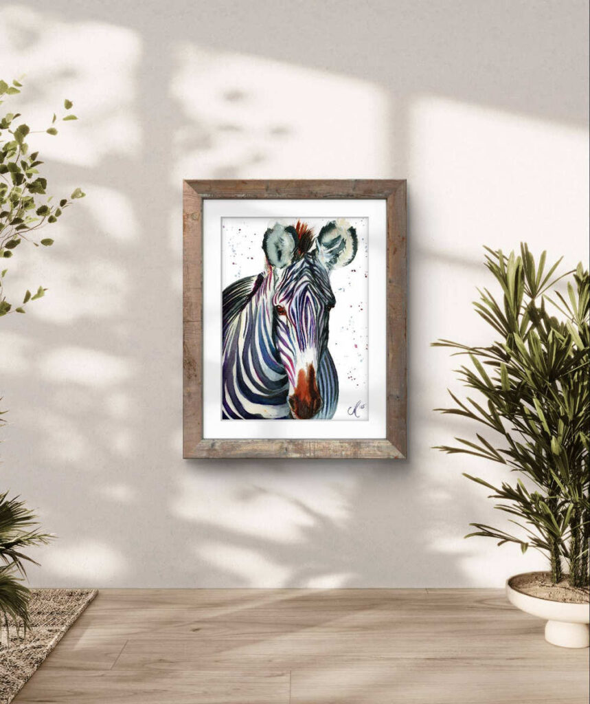 Grevy's Zebra: "Stripes of Resilience" - Ink & Inktense on Paper, 2025