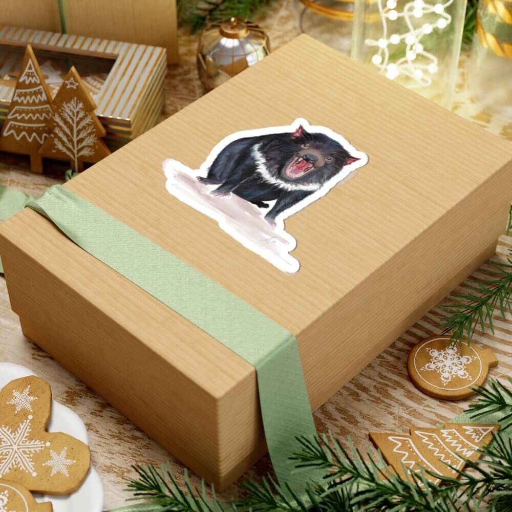 tasmanian-devil-kiss-cut-sticker-funny-animal-decal-wildlife-lover-gift-laptop-stickers-nature-gifts-animal-lover-accessories-eco-friend