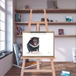 tasmanian devil on easel